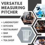 Plastic Graduated Measuring and Mixing Pitcher - 1000ml Plastic Graduated Measuring Pitcher - Large Cylinder Graduated Measuring Container with Handle and Pour Spout - 1 Liter