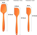 Silicone Spatula 3-piece Set, Ergonomic Handle High Heat-Resistant Spatulas, Non-stick Rubber Spatulas with Stainless Steel Core, Orange