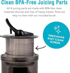 Shine Multi-Batch Compact Cold Press Juicer SMB-1, Hands-Free, Hopper Continuous Feed, Portable