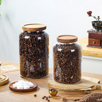 WHJY 2 pack 95oz Glass Jars with Airtight Lids Transparent Clear Kitchen Canister for Pantry Organization Large Food Storage Containers for Coffee Flour Sugar Pasta
