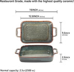 12" X 9" Porcelain Rectangular Casserole Dishes - Baking Dish for Oven, 2.5 QT Ceramic Lasagna Pans, Oven Safe Bakeware for Kitchen Cooking, Cake, Banquet and Dinner