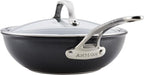 Anolon X Hybrid Nonstick Induction Stir Fry Wok Pan Cookware with Lid, Dishwasher Safe, Compatible with All Stovetops, 10 Inch - Charcoal Gray