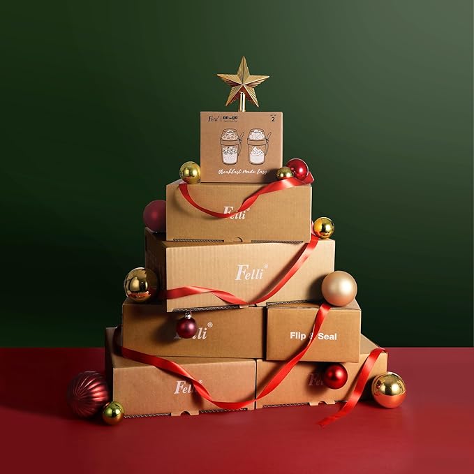 Felli On the Go Yogurt Parfait Snack Cup 12 oz Reusable Leak Proof + Travel Spoon, Topping Holder for Fruit Cereal Milk, To Go Lunch Healthy Portion Control Overnight Oats Container Clear (2, Blue)