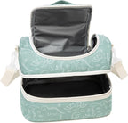 Insulated Kids Dual Compartment Lunch Bags Tote for Girls Boys Toddler Lunch Boxes Pre-School Toddler Kindergarten Picnic Camp Food Cooler Thermal with Strap