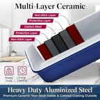 BAKKENMASTER Square Cake Pan - Aluminized Steel, Ceramic Non-Stick Coating, Non-Toxic, Ideal Size, Heavy-Duty, Elevate Your Baking with Durability and Style