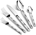 SSGP Silverware Set for 6, 30 Piece Heavy Duty Stainless Steel Serving Flatware Utensils Set, Mirror Finish, Elegant & Durable, Modern Design Dishwasher Safe Cutlery Set for Home Wedding Housewarming