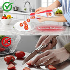 Tomato Slicer, Multi-Purpose Grape Slicer Kitchen Gadget, Tomato, Cherry, Fruit Cutter Fruit Tools into 2 Pieces (Red)