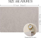 Romanstile Vinyl Placemats Set of 4-12 X 18 Inch - Heat Resistant Non-Slip Embossed Floral Place Mats 100% Waterproof Oilproof Wipeable Faux Leather Table Mats for Kitchen/Dining/Party, LightGrey