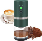 Portable Electric Coffee Grinder Stainless Steel Conical Burr Coffee Grinder with 45 Adjustable Settings Rechargeable Coffee Bean Grinder for Home, Travel, Camping, Office-Dark Green