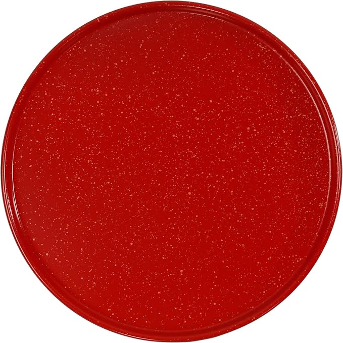 casaWare 2pc 12-inch Ultimate Pizza Pan Set, Nonstick, Ceramic Coated, (1) Solid, (1) Perforated (Red Granite)