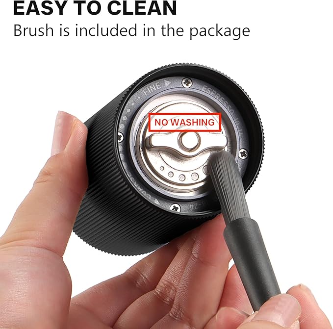 Mini Manual Coffee Grinder, 40 Adjustable Settings, Portable Hand Mill with 30g Capacity, Conical Burr for Espresso, Pour Over, Travel, Camping, Office (Black)