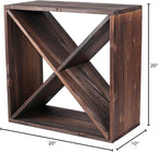 Wine Racks countertop Solid Wood Stackable Storage Rustic Retro Cube 48-Bottle Wooden Wine Rack Wine Cabinet(48BottleBlack)