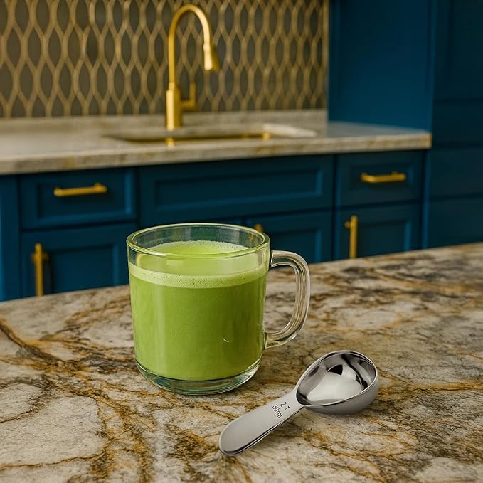 Coffee Scoop Set – 30ml Curved & 15ml Round Stainless Steel Measuring Spoons – Dual Design for Perfect Coffee Tea, & More – Ergonomically Balanced Handles