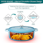 vancasso Enameled Cast Iron Dutch Oven, 9.3 Quart Dutch Oven Pot with Lid, Oval Dutch Oven Cast Iron Pot with Non Stick Coating for Bread Baking, Light Blue