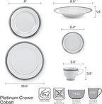 Mikasa Platinum Crown Cobalt 40-Piece Dinnerware Set, Service for 8