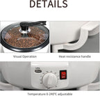 DIYAREA Coffee Roaster Machine for Home Use, 800g Capacity Electric Coffee Bean Roaster Machine with Timer 0-240℃ Non-Stick for Cafe Shop, Nut, Peanut, Black Bean, Soybeans 110V 1200W