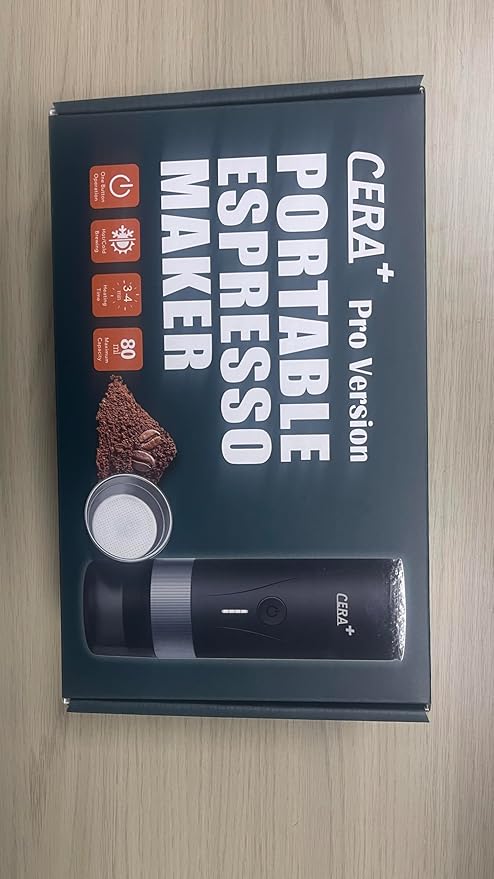 CERA+ Portable Espresso Maker Pro (51mm Basket) & Travel Bag, Self-Heating Electric Espresso Machine for Ultra-Fine coffee Grind, 20 Bar USB-C,Mini Coffee Machine for Camping, Hiking, Office, Car