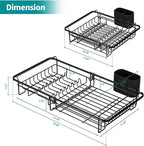 Expandable in Sink Dish Drying Rack - Adjustable Dish Rack in Sink, Rustproof Dish Drainer for Kitchen Counter, Dish Strainer with Utensil Holder, Sink Rack Fit for 13"-18" Kitchen Sink