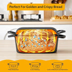 Velaze 3.6QT Dutch Oven for Bread Baking,Oval Cast Iron Bread Oven Pan with Lid and Offset Handles,Oven Safe to 500°F for Homemade Sourdough Bread(Black)