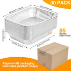 Gladify Aluminum Foil Pans 9x13 Disposable Baking Pans 30 Pack Heavy Duty Half Size Tin Foil Trays for Steam Table, Roasting, Cooking, Heating, Freezing Food
