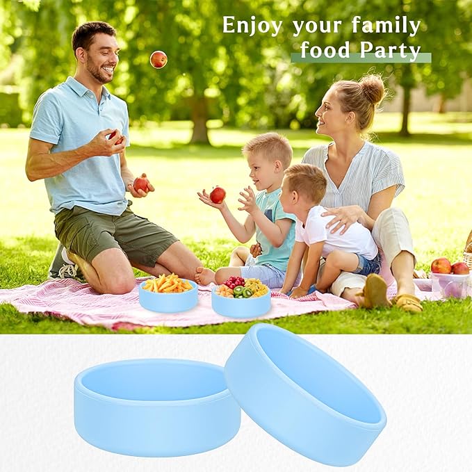 Silicone Egg Bites Molds - 2Pcs Air Fryer & Microwave Egg Maker Pan, 4 inch Reusable, Dishwasher Safe (Blue)