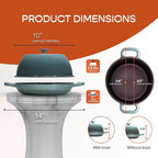 Enameled Cast Iron Dutch Oven for Sourdough Bread Baking | 6 Quart Oval Pot with Lid | 10 Inch Ceramic Enamel Thick Coated Cookware with Non Stick Silicone Baking Mat for Cooking | 6 Qt | Sea Salt