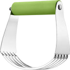 Spring Chef Large Green Dough Blender For Baking, Professional Dough Cutter Tool, Stainless Steel Puff Pastry Cutter Tool with Sharp Blades, Dishwasher Safe Pastry Blender for Easy Mixing