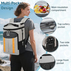 ANILD 30 Cans Cooler Backpack Soft Insulated Leak Proof for Men and Women, 2 Insulated Compartments Portable Backpack for Travel, Camping, Beach and Picnic