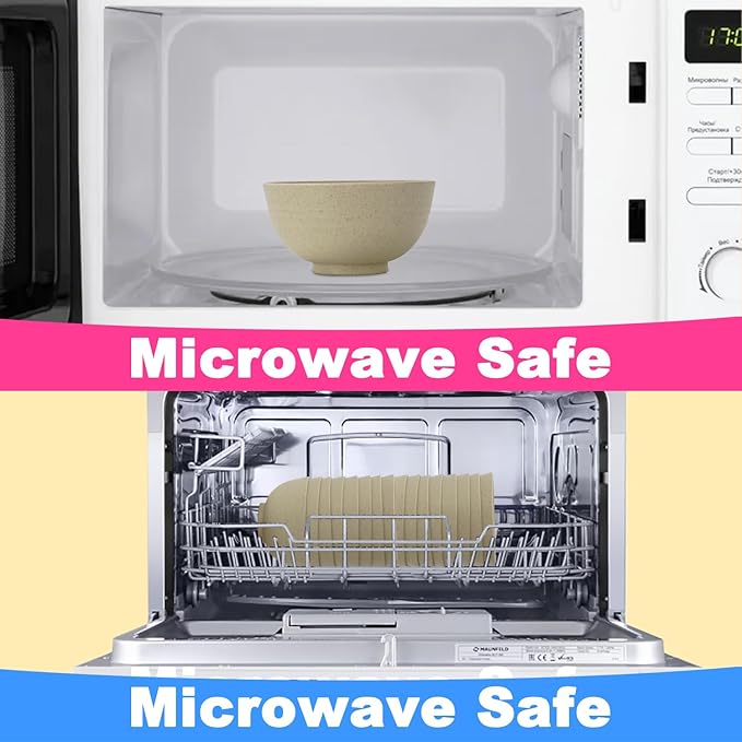 Wheat Straw Bowls Set of 8,10 OZ Small Bowls,Kids Bowls,Cereal Bowls,Plastic Bowls Reusable,Unbreakable Ice Cream Bowls for Dessert,Snack,BPA-Free,Dishwasher & Microwave Safe Bowls for Kitchen,Beige