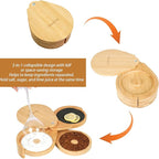 Margarita Salt Rimmer Set, 3-Tiers Salt Rimmer for Cocktails, Bamboo Margarita Salt Rimmer, Bar Salt and Sugar Rimmer for Margarita Kit, Bloody Mary, Manhattan Drinks, Bartender Tool Set