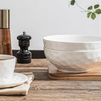 Soup Bowls, 7 Inch Oatmeal Bowls, Kitchen Bowl Set, Microwave and Dishwasher Safe, Scratch Resistant, Set of 2