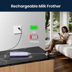 Milk Frother Handheld Rechargeable - Electric Whisk 3 Speed Adjustable, Coffee Frother Wand with 3 Stainless Whisks, Electric Foam Maker, Drink Mixer Blender for Latte Cappuccino Matcha Egg