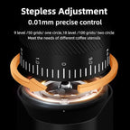 Electric Espresso Grinder - One-Touch Coffee Bean Grinder with Magnetic Dosing Cup and Air-Blowing, Stepless Adjustment Burr Coffee Grinder, Compact & Quiet for Home Office Use