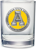 Heritage Pewter Appalachian State Double Old Fashion | Double Rocks Glass 14 OZ for Liquor | Expertly Crafted Pewter Glass