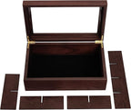 Tea Box - Luxury Wooden Tea Bag Organizer from The Apace Premier Collection - 8 Compartment Tea Storage Chest Container - Elegantly Handmade w/Scratch Resistant Window