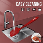 Walfos Silicone Spatula Set of 5-600°F Heat Resistant Kitchen Scraper Spatulas, Strong Steel Core and One-Pieces Seamless Design, Great for Cooking Mixing & Baking - BPA Free & Dishwasher Safe (Red)