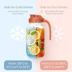 SMIRLY 64 oz Mason Jar Pitcher,Glass Pitcher with Wide Mouth,Water Jug with Double Leak Proof Lid for Iced Coffee,Hot Water,Breast Milk