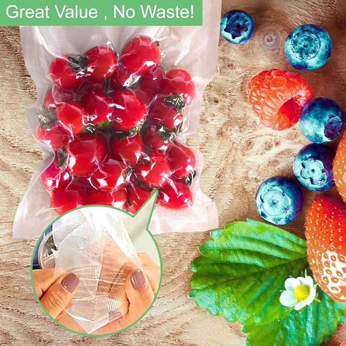 O2frepak 400 Quart Size 8" x 12" Vacuum Sealer Bags with BPA Free and Puncture Prevention,Vacuum Seal Freezer Bags,Great for Sous Vide Vaccume Sealer PreCut Bags