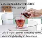Ackers Etching Scale Measuring Glass -V-Shaped Spout Made of High Borosilicate Glass Measuring for Kitchen or Restaurant, Easy to Read, 120 ML (4 Oz)-Pack of 2