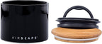 AirScape Planetary Design Ceramic Coffee and Food Storage Canister – Small 4-inch – US Patented Airtight Inner Lid – Black with Bamboo Top