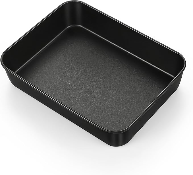 E-far Toaster Oven Baking Pan, 10.4 x 8 Inch Nonstick Stainless Steel Rectangle Cake Pan for Baking Small Brownies Casseroles Lasagna, Stainless Steel Core & Nonstick Coating, Non-toxic & Oven Safe