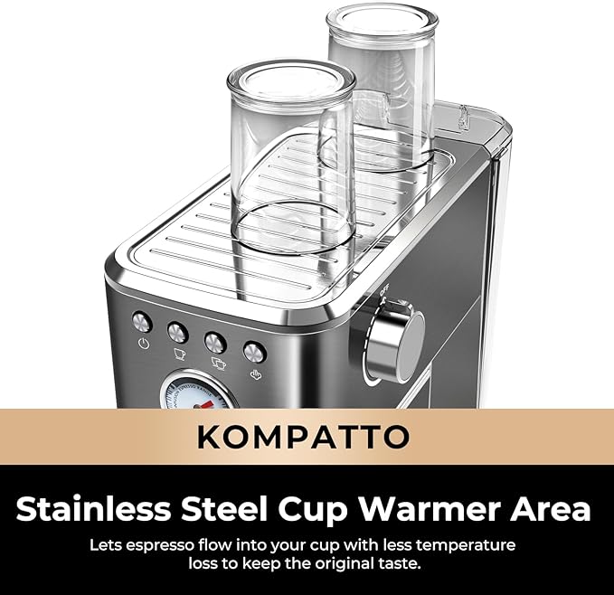 CHULUX Slim Espresso Machine with Milk Frother Steam Wand, 20 Bar Professional Italian Pump Espresso Coffee Machine for Home Cappuccino & Latte Maker, Black