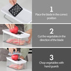 Cambom Mandoline Slicer Vegetable Slicer With 2 L Container for Potatoes, Tomatoes, Cucumbers, Carrots With 10 Blades White