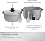 Panasonic Commercial Rice Cooker, Large Capacity 46-Cup (Cooked), 23-Cup (Uncooked) with One-Touch Operation and 8-Hour Keep Warm - SR-42HZP - Silver