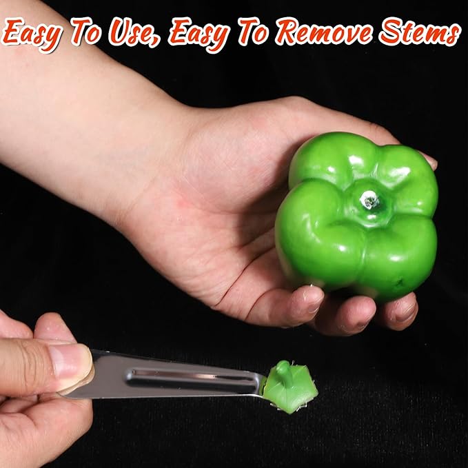 6 Pcs Tomato Stem Corer Strawberry Pitter Baller Practical Stainless Steel Huller Kitchen Tool Fruit Vegetable Stem Remover