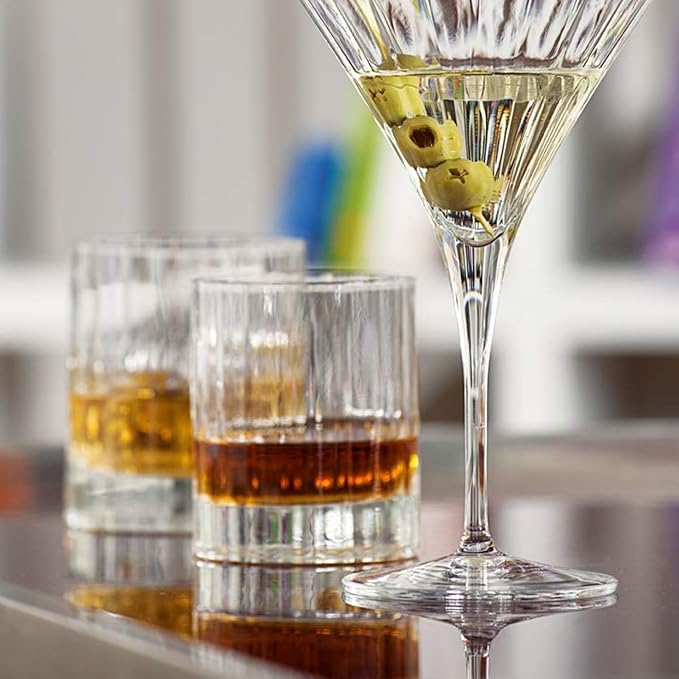 Luigi Bormioli Bach 11.25 oz Double Old Fashioned Glasses - Set of 4 Durable Lead-Free SON.hyx Crystal Drinkware, Titanium Reinforced, Made in Italy, Dishwasher Safe Bar Glassware