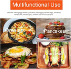 Egg Ring,4 Packs Upgrade Large 4" Egg Rings for Griddle Frying Egg,Non-stick Stainless Steel 4 Inch Griddle Egg Ring Round Egg Cooker Pancake Ring Cooking Ring for Muffin with Oil Brush Egg Separator