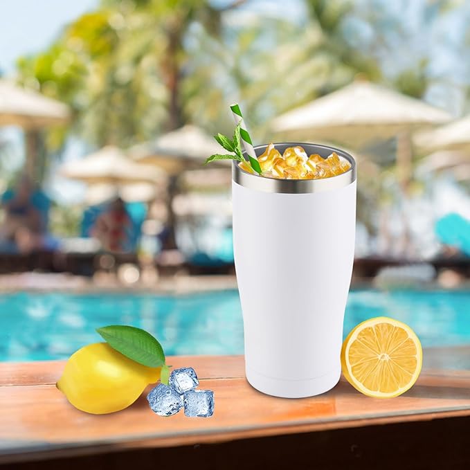 8 Pack 30oz Stainless Steel Tumblers Bulk Reusable Travel Mugs with Lid, Double Wall Powder Coated Coffe Cup for Home, Office, Outdoor Suitable for Vehicle Cup Holders