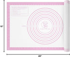 Non-stick Pastry Mat Extra Large with Measurements, Silicone Baking Mat, Kitchen Counter Mat, Dough Rolling Mat, Oven Liner, Fondant Mat, Pie Crust Mat Silicone Bread Mat