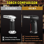 Whiskey Smoker Kit with Torch - 8 Natural Wood Chips Flavors, 2 Glasses, 2 Ice Molds - Cocktail Smoker Infuser Kit, Old Fashioned Smoker Kit, Birthday Bourbon Whiskey Gifts for Men, Dad